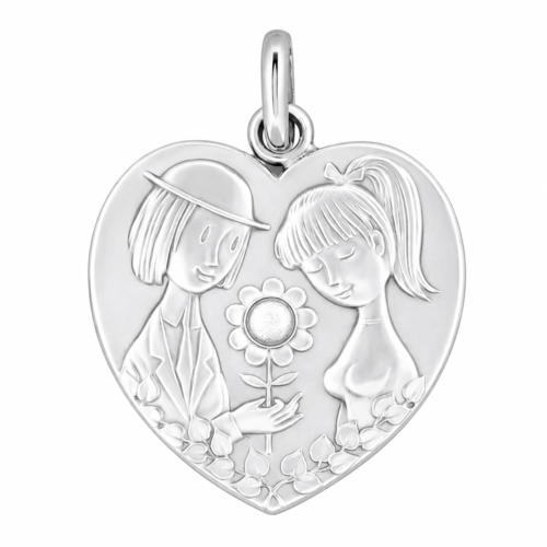 Médaille cœur en argent