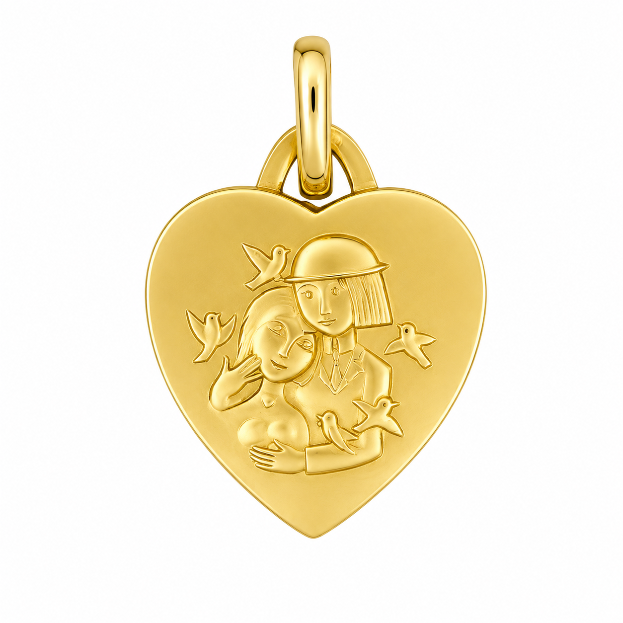 Médaille cœur en or jaune