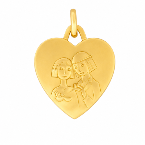 Médaille cœur en or jaune
