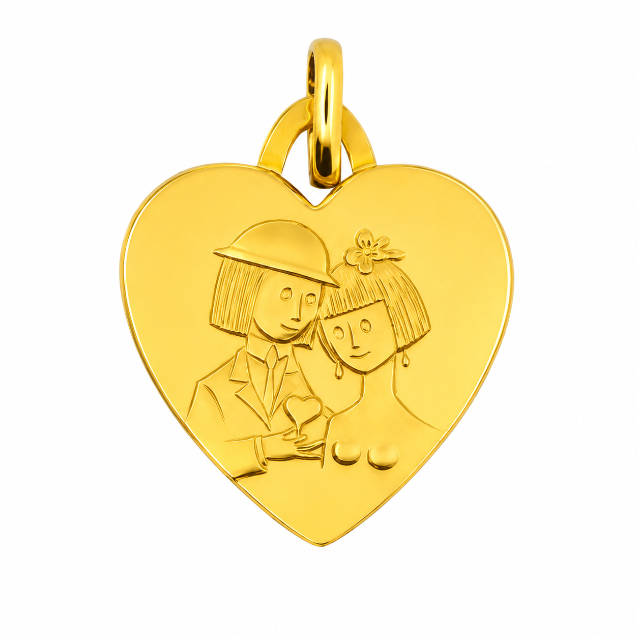 Médaille cœur en or jaune