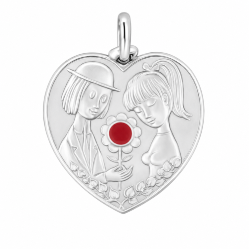 Médaille cœur en argent