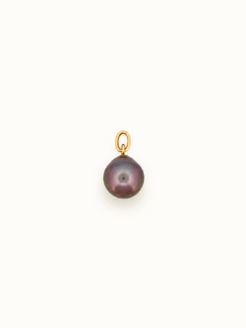 Pendentif serti d'une perle noire - Les Amoureux au Kiosque Peynet