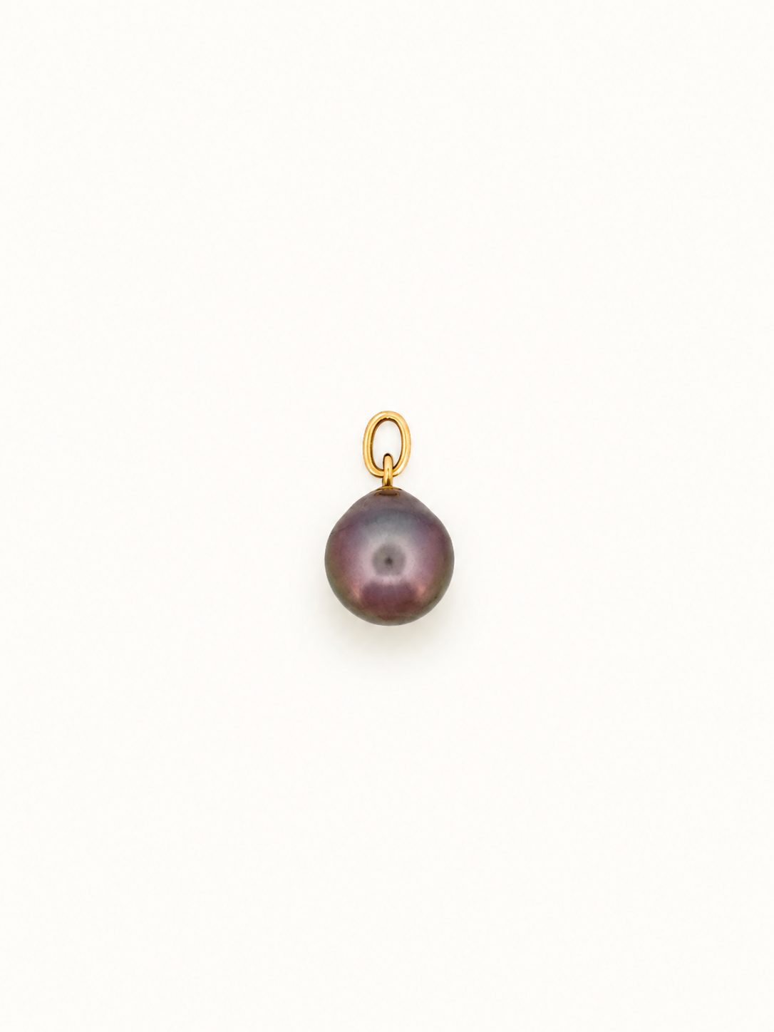 Pendentif serti d'une perle noire - Les Amoureux au Kiosque Peynet