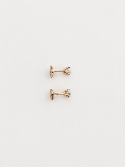 Boucles d’oreilles en or jaune serties de diamants - Les Amoureux au Kiosque Peynet